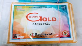 24 Carat Gold saree fall fabric card showing premium fall varieties